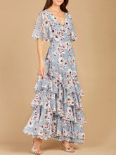 Load image into Gallery viewer, Cape Sleeve Print Dress- OUTLET