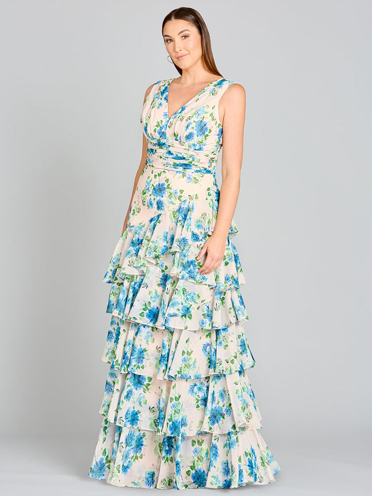Ruffle Skirt Print Dress - OUTLET