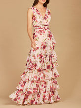 Load image into Gallery viewer, Ruffle Skirt Print Dress - OUTLET