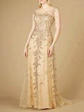 Load image into Gallery viewer, Inspired Lace Gown with Cap Sleeves