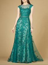 Load image into Gallery viewer, Inspired Lace Gown with Cap Sleeves