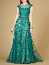 Load image into Gallery viewer, Inspired Lace Gown with Cap Sleeves