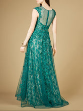 Load image into Gallery viewer, Inspired Lace Gown with Cap Sleeves