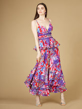 Load image into Gallery viewer, Ruffle Skirt Printed Gown - OUTLET