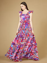 Load image into Gallery viewer, Printed Gown with Ruffle Skirt - OUTLET