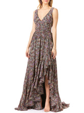 Load image into Gallery viewer, V-Neck Long Print Gown Hi-Low Wrap OUTLET