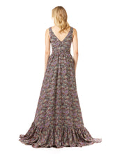 Load image into Gallery viewer, V-Neck Long Print Gown Hi-Low Wrap OUTLET
