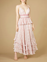 Load image into Gallery viewer, Plunging V-Neck Print Dress OUTLET