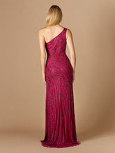 Load image into Gallery viewer, One-Shoulder Beaded Gown with Slit
