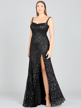 Load image into Gallery viewer, Sweetheart Neckline, Beaded Gown with Slit