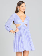 Load image into Gallery viewer, Long Sleeve Cut Out Dress with Lace Up Back