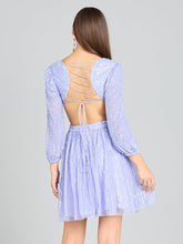 Load image into Gallery viewer, Long Sleeve Cut Out Dress with Lace Up Back