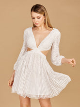 Load image into Gallery viewer, Long Sleeve Cut Out Dress with Lace Up Back