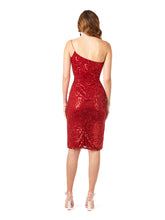 Load image into Gallery viewer, One Shoulder Midi Cocktail Dress - OUTLET