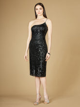 Load image into Gallery viewer, One Shoulder Midi Cocktail Dress - OUTLET