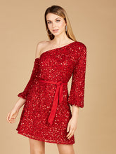 Load image into Gallery viewer, One Shoulder Cocktail Dress OUTLET