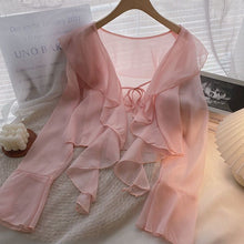 Load image into Gallery viewer, Plus-size Ruffled Chiffon Sun-protective Top For Women