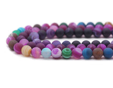 Load image into Gallery viewer, Matt Banded Agate Roudn Smooth Beads, Sku#UA238