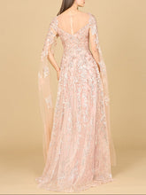 Load image into Gallery viewer, Lace Gown with Cape Sleeves, Sweetheart Neckline | 29300
