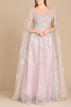 Load image into Gallery viewer, Lace Gown with Cape Sleeves, Sweetheart Neckline | 29300