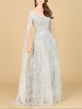 Load image into Gallery viewer, Lace Gown with Cape Sleeves, Sweetheart Neckline | 29300