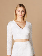 Load image into Gallery viewer, Long Sleeve V-Neck Beaded Top