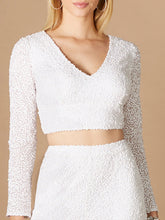 Load image into Gallery viewer, Long Sleeve V-Neck Beaded Top