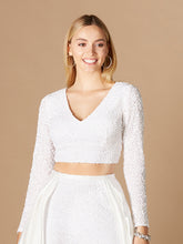 Load image into Gallery viewer, Long Sleeve V-Neck Beaded Top
