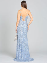 Load image into Gallery viewer, Beaded V Neck Dress with Slit | 29310