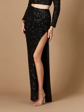 Load image into Gallery viewer, Long Side-Slit Beaded Skirt