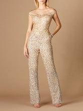 Load image into Gallery viewer, Beaded Off Shoulder Jumpsuit
