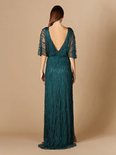 Load image into Gallery viewer, Illusion Cape Sleeve Beaded Gown