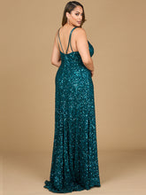 Load image into Gallery viewer, Beaded Prom Dress with High Slit