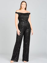 Load image into Gallery viewer, Beaded Off Shoulder Jumpsuit