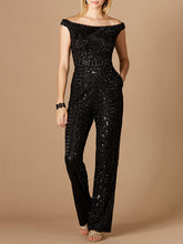 Load image into Gallery viewer, Beaded Off Shoulder Jumpsuit