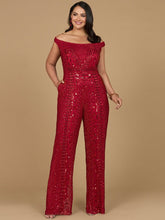 Load image into Gallery viewer, Beaded Off Shoulder Jumpsuit