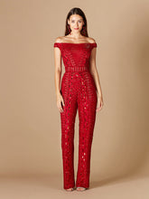 Load image into Gallery viewer, Beaded Off Shoulder Jumpsuit