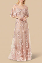 Load image into Gallery viewer, Cape Sleeve Lace Modest Gown