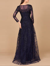 Load image into Gallery viewer, Long Sleeve V-Neck Lace Gown