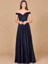 Load image into Gallery viewer, Tonal Beaded Off Shoulder Ballgown