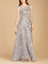 Load image into Gallery viewer, High Neck, Long Sleeve Ball Gown