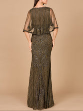 Load image into Gallery viewer, Cape Sleeve V-Neck Beaded Gown