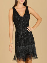 Load image into Gallery viewer, Beaded Fringe Cocktail Dress