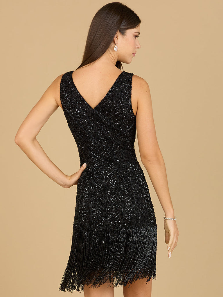 Beaded Fringe Cocktail Dress