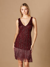 Load image into Gallery viewer, Beaded Fringe Cocktail Dress