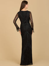 Load image into Gallery viewer, Long Sleeve Fringe Dress
