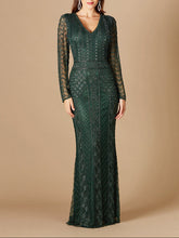 Load image into Gallery viewer, Long Sleeve Beaded Dress