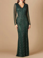 Load image into Gallery viewer, Long Sleeve Beaded Dress