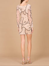 Load image into Gallery viewer, Long Sleeve Beaded Cocktail Dress