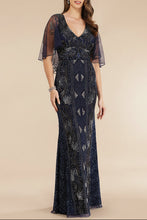 Load image into Gallery viewer, Lara 29393 - Cape Sleeve Beaded Gown
